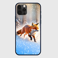 Чехол для iPhone 12 Pro Max Лиса на зимней охоте, цвет: 3D-черный