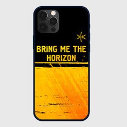 Чехол iPhone 12 Pro Max Bring Me the Horizon - gold gradient посередине