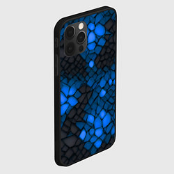 Чехол для iPhone 12 Pro Max Синий трескающийся камень, цвет: 3D-черный — фото 2