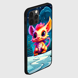 Чехол для iPhone 12 Pro Max Маленький пушистый дракошка, цвет: 3D-черный — фото 2