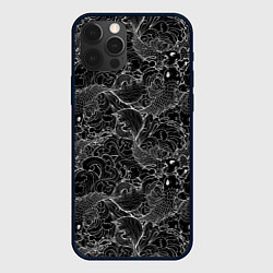 Чехол для iPhone 12 Pro Max Бойцовые рыбки на волнах, цвет: 3D-черный