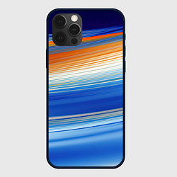 Чехол для iPhone 12 Pro Max Оранжевые и синий градиент, цвет: 3D-черный