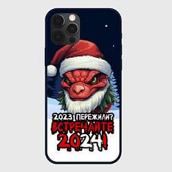Чехол iPhone 12 Pro Max Красный злой дракон 2024