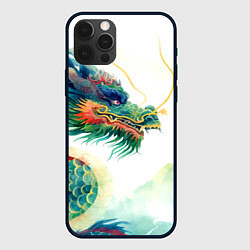 Чехол iPhone 12 Pro Max Japanese dragon - watercolor art