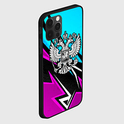 Чехол для iPhone 12 Pro Max Герб рф - неоновый, цвет: 3D-черный — фото 2
