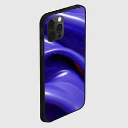 Чехол для iPhone 12 Pro Max Фиолетовые абстрактные волны, цвет: 3D-черный — фото 2