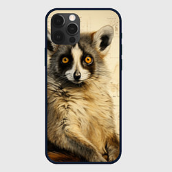 Чехол iPhone 12 Pro Max Лемур в стиле диаграмм Давинчи