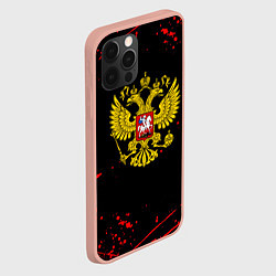 Чехол для iPhone 12 Pro Max Краски Россия герб, цвет: 3D-светло-розовый — фото 2