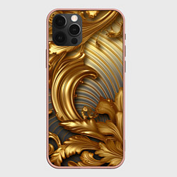Чехол iPhone 12 Pro Max Золотая текстура и абстракции