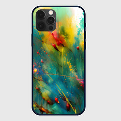 Чехол для iPhone 12 Pro Max Абстрактные мазки краски, цвет: 3D-черный