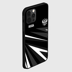 Чехол для iPhone 12 Pro Max Russia - black and white geometry, цвет: 3D-черный — фото 2