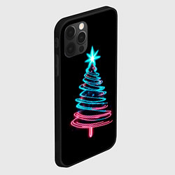 Чехол для iPhone 12 Pro Max Неоновая ёлка, цвет: 3D-черный — фото 2