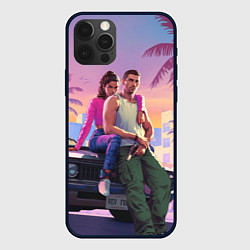 Чехол для iPhone 12 Pro Max Jason & Lucia - GTA 6 official art, цвет: 3D-черный