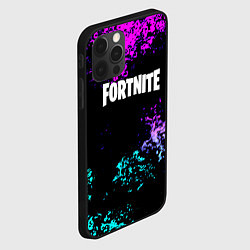 Чехол для iPhone 12 Pro Max Fortnite капли неоновых красок, цвет: 3D-черный — фото 2