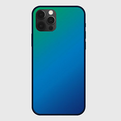 Чехол для iPhone 12 Pro Max Зеленый и синий диагональный градиент, цвет: 3D-черный
