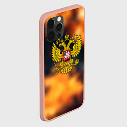 Чехол для iPhone 12 Pro Max Герб РФ градиент огня, цвет: 3D-светло-розовый — фото 2