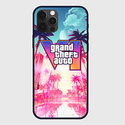 Чехол для iPhone 12 Pro Max Gta 6 logo vice city style, цвет: 3D-черный