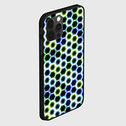 Чехол для iPhone 12 Pro Max Светящиеся соты, цвет: 3D-черный — фото 2
