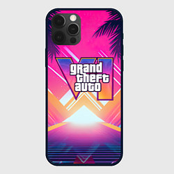 Чехол для iPhone 12 Pro Max GTA6 hot summer Vaporwave, цвет: 3D-черный