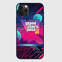 Чехол для iPhone 12 Pro Max GTA 6 логотип и абстракция, цвет: 3D-черный