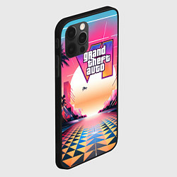Чехол для iPhone 12 Pro Max GTA 6 retro abstract logo, цвет: 3D-черный — фото 2