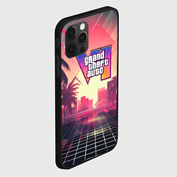 Чехол для iPhone 12 Pro Max GTA 6 retro abstract logo, цвет: 3D-черный — фото 2