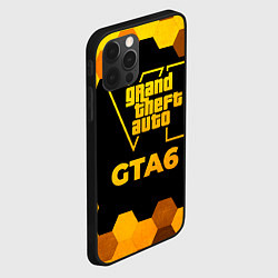 Чехол для iPhone 12 Pro Max GTA6 - gold gradient, цвет: 3D-черный — фото 2
