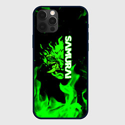 Чехол iPhone 12 Pro Max Samurai green fire toxic