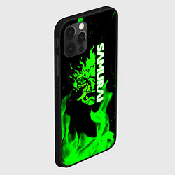 Чехол для iPhone 12 Pro Max Samurai green fire toxic, цвет: 3D-черный — фото 2