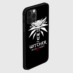 Чехол для iPhone 12 Pro Max The Witcher белое лого гейм, цвет: 3D-черный — фото 2