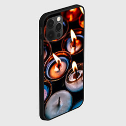 Чехол для iPhone 12 Pro Max Новогодние горящие свечи, цвет: 3D-черный — фото 2
