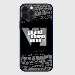 Чехол для iPhone 12 Pro Max GTA 6 следы шин, цвет: 3D-черный