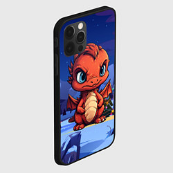 Чехол для iPhone 12 Pro Max Забавный красный дракон 2024, цвет: 3D-черный — фото 2