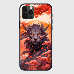 Чехол iPhone 12 Pro Max Тигровый дракон сакура