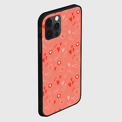 Чехол для iPhone 12 Pro Max Love heart message pattern, цвет: 3D-черный — фото 2