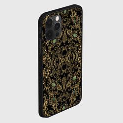 Чехол для iPhone 12 Pro Max Славянский этнический орнамент с позолотой, цвет: 3D-черный — фото 2