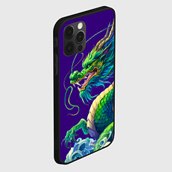 Чехол для iPhone 12 Pro Max Японская гравюра дракона - ирезуми, цвет: 3D-черный — фото 2