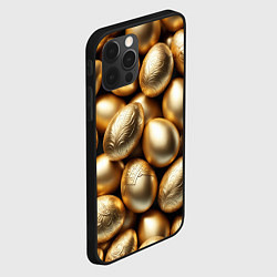 Чехол для iPhone 12 Pro Max Золотые Пасхальные яйца, цвет: 3D-черный — фото 2
