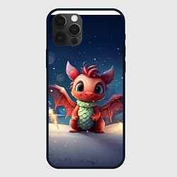 Чехол iPhone 12 Pro Max Новый год и милый дракон