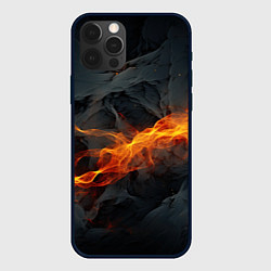 Чехол для iPhone 12 Pro Max Оранжевая световая абстракция на черном, цвет: 3D-черный