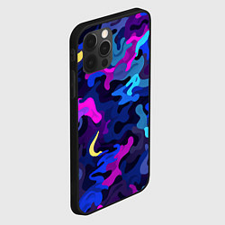 Чехол для iPhone 12 Pro Max Яркие разноцветные пятна в виде камуфляжа, цвет: 3D-черный — фото 2