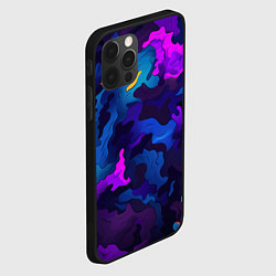 Чехол для iPhone 12 Pro Max Яркие кислотная разноцветные пятна в виде камуфляж, цвет: 3D-черный — фото 2