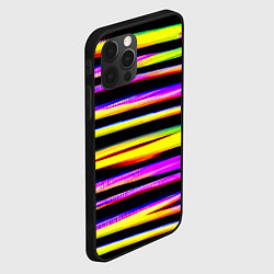 Чехол для iPhone 12 Pro Max Цветные неоновые полосы, цвет: 3D-черный — фото 2