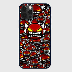 Чехол для iPhone 12 Pro Max Geometry dash alllogo pattern, цвет: 3D-черный