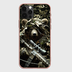 Чехол iPhone 12 Pro Max Медведь снайпер маскировка