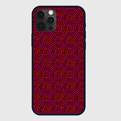 Чехол для iPhone 12 Pro Max Витражный паттерн оттенков красного, цвет: 3D-черный