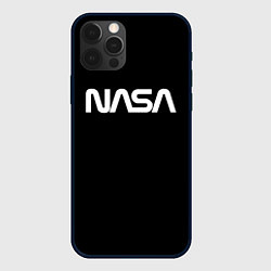 Чехол для iPhone 12 Pro Max NASA space logo, цвет: 3D-черный