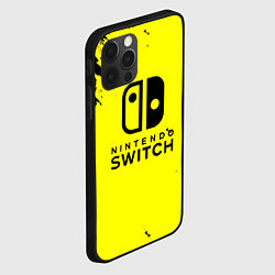 Чехол для iPhone 12 Pro Max Nintendo switch краски на жёлтом, цвет: 3D-черный — фото 2