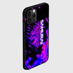Чехол для iPhone 12 Pro Max Cyberpunk 2077 неоновые краски самурай, цвет: 3D-черный — фото 2