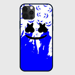 Чехол для iPhone 12 Pro Max Marshmello dj blue pattern music band, цвет: 3D-черный